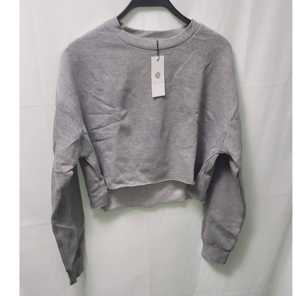 Super Cozy Socialite Gray Crop Sweatshirt w/ Super Soft Lining Size Medium